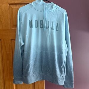 NOBULL Women's Light Blue to Gray Ombre Hoodie